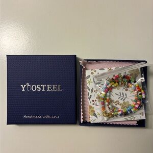 Brand new Handmade Colorful Beaded “M” Necklace